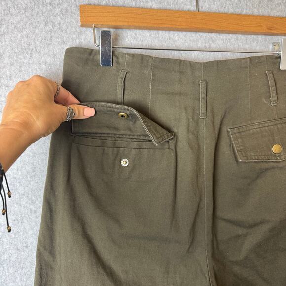 Banana Republic Baker Pants Women's 10 Olive Green Utility Cargo Barrel Fatigue - Picture 5 of 11